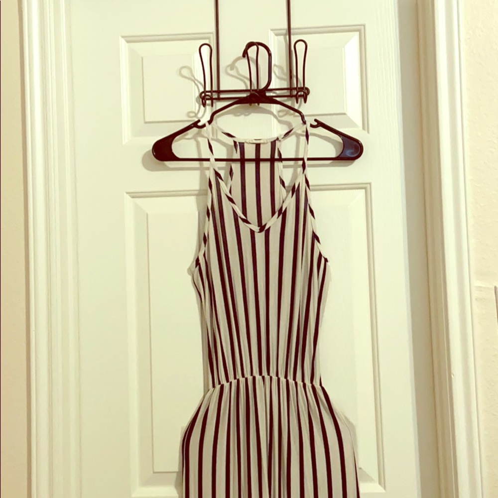 Blue stripe maxi dress